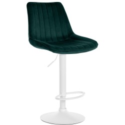 Taburete de bar Toni en terciopelo blanco y verde Taburete de bar Toni en terciopelo blanco y verde