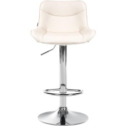 Juego de 2 taburetes de bar Vonore de piel sintética cromada color crema