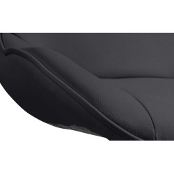 Juego de 2 taburetes de bar Vonore en piel sintética cromada negra