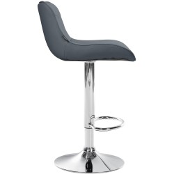Juego de 2 taburetes de bar Vonore en piel sintética cromada gris