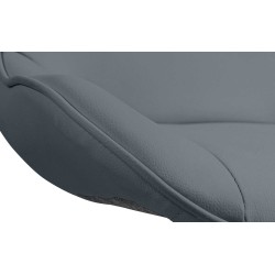 Juego de 2 taburetes de bar Vonore en piel sintética negra y gris