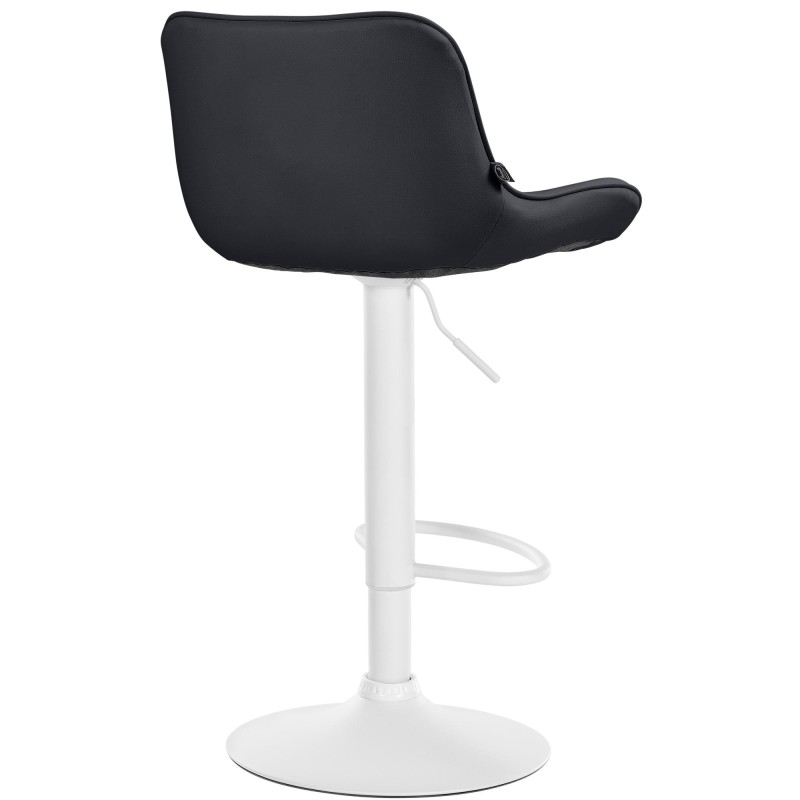 Juego de 2 taburetes de bar Vonore en piel sintética blanca y negra