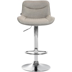 Juego de 2 taburetes de bar Vonore en tela cromada color topo