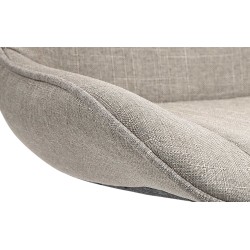 Juego de 2 taburetes de bar Vonore en tela cromada color topo