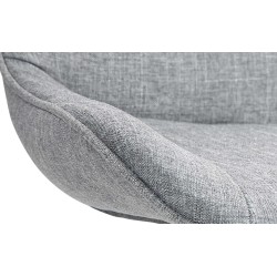 Juego de 2 taburetes de bar Vonore en tela gris cromo