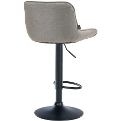 Juego de 2 taburetes de bar Vonore en tela negra topo