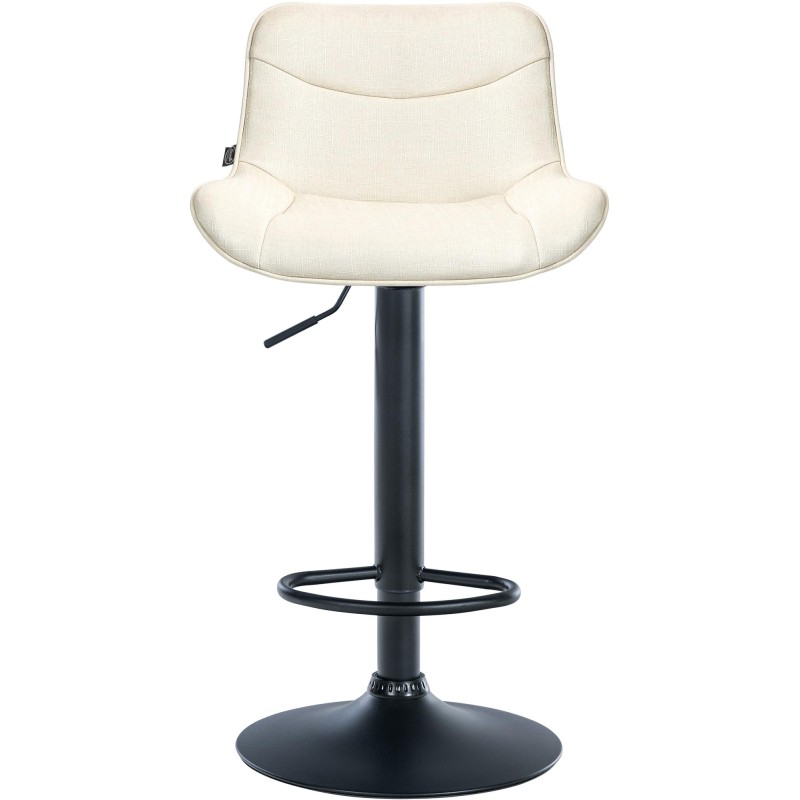 Juego de 2 taburetes de bar Vonore en tela negra y crema
