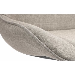 Juego de 2 taburetes de bar Vonore en tela blanca topo