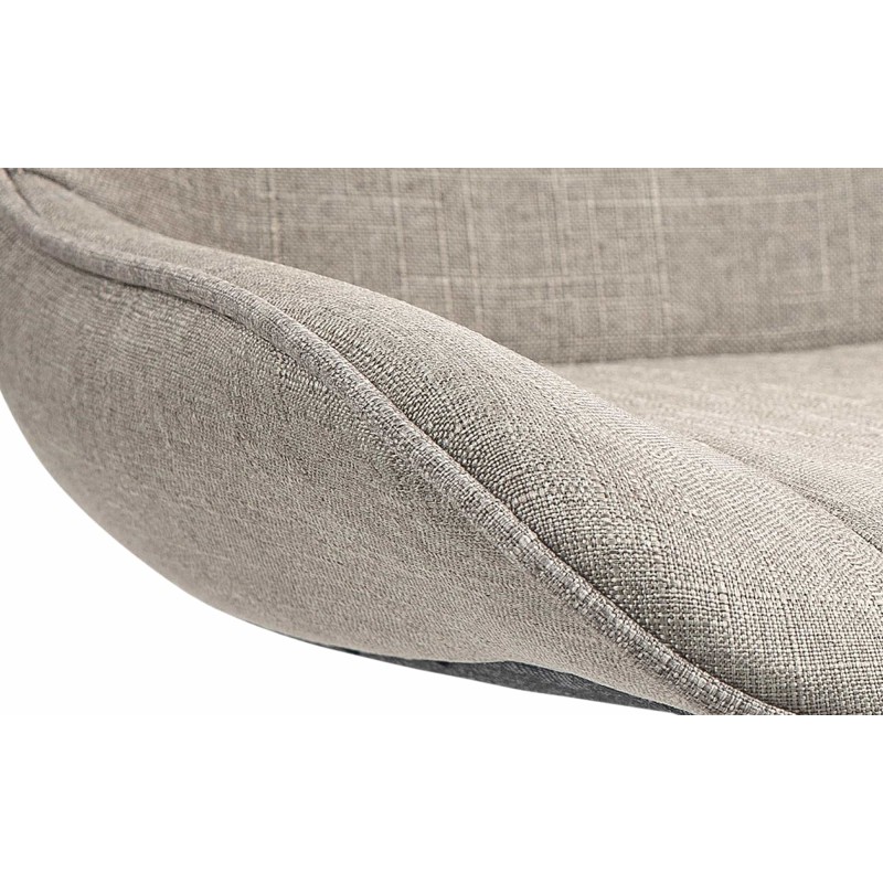 Juego de 2 taburetes de bar Vonore en tela blanca topo