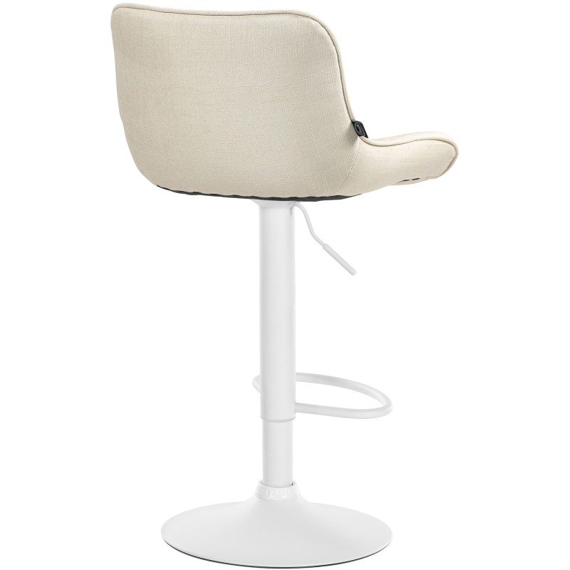 Juego de 2 taburetes de bar Vonore de tela en color blanco crema