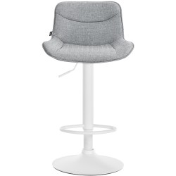 Juego de 2 taburetes de bar Vonore en tela blanca y gris