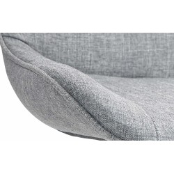 Juego de 2 taburetes de bar Vonore en tela blanca y gris