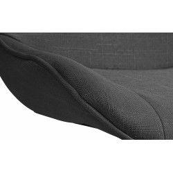 Juego de 2 taburetes de bar Vonore en tela blanca y gris oscuro