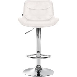 Juego de 2 taburetes de bar Vonore de terciopelo cromado color crema