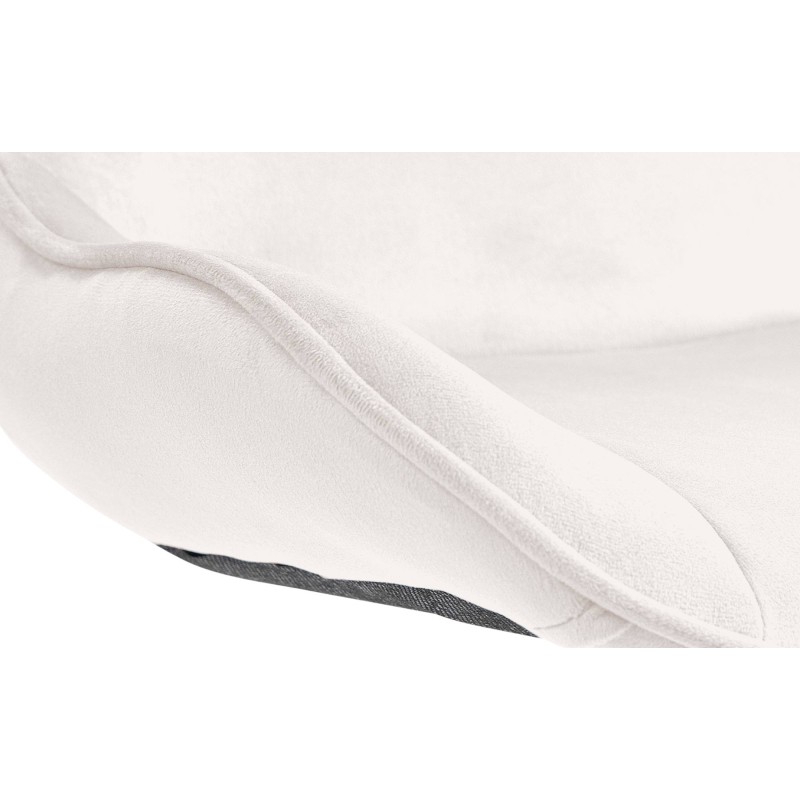 Juego de 2 taburetes de bar Vonore de terciopelo cromado color crema