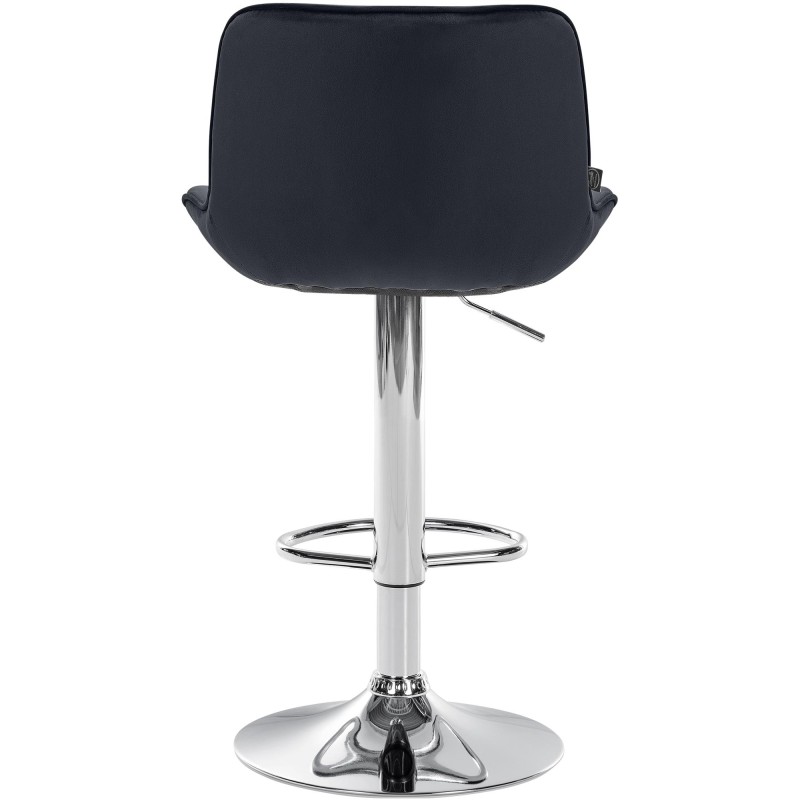 Juego de 2 taburetes de bar Vonore de terciopelo cromado negro