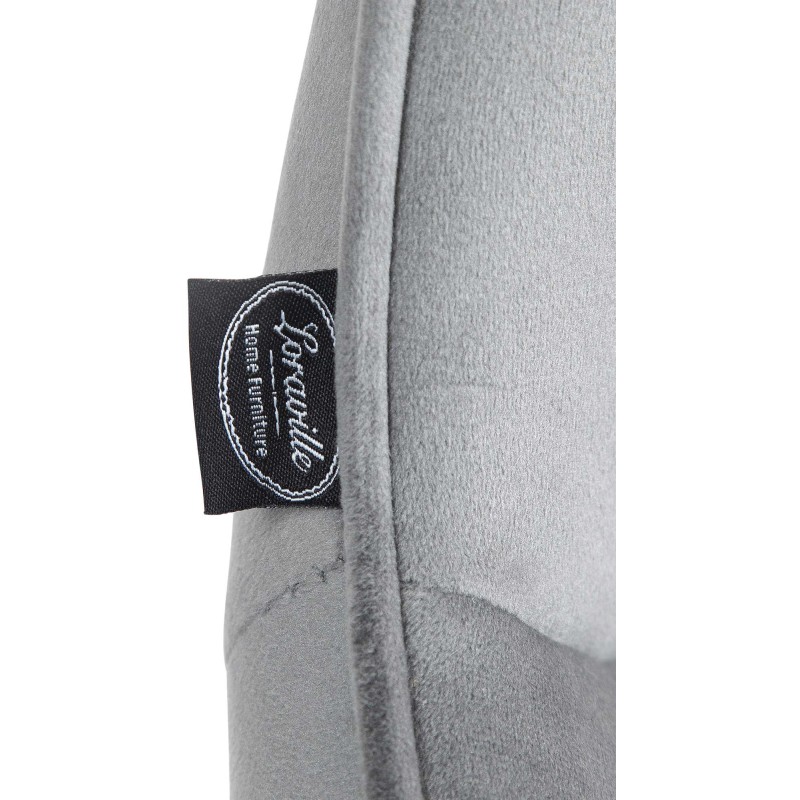 Juego de 2 taburetes de bar Vonore de terciopelo gris cromado