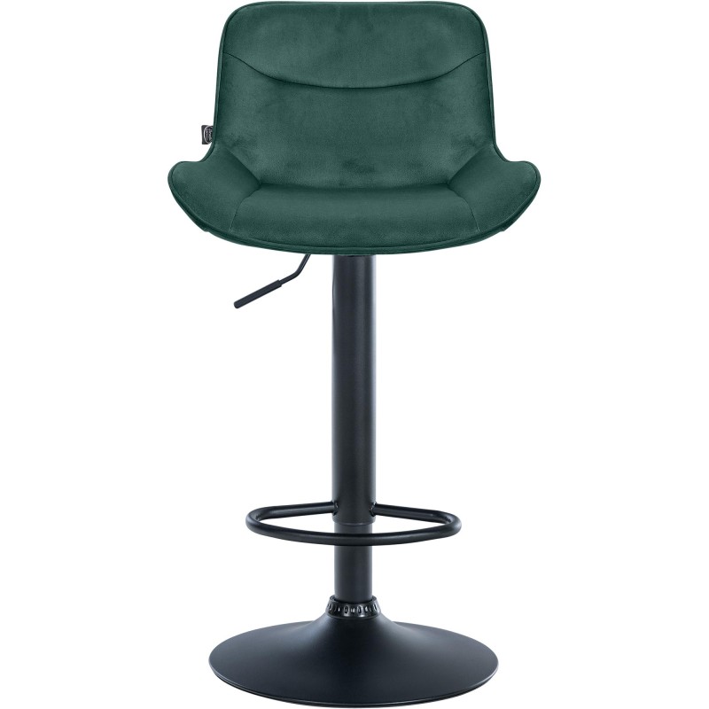 Juego de 2 taburetes de bar Vonore de terciopelo negro y verde
