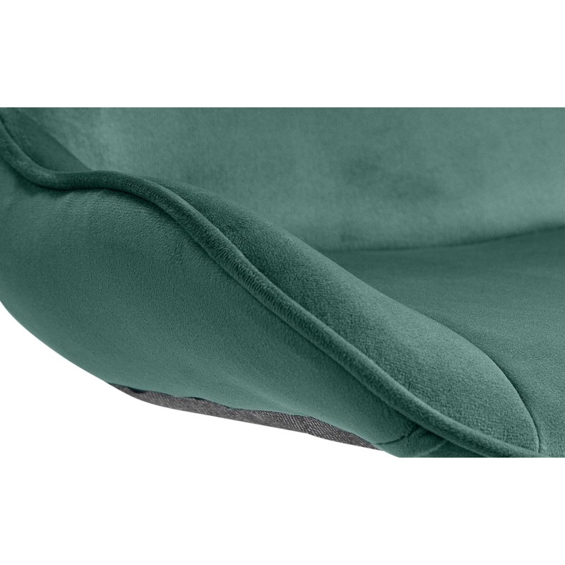 Juego de 2 taburetes de bar Vonore en terciopelo blanco y verde