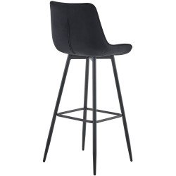 Juego de 2 taburetes de bar Dartford en terciopelo negro Juego de 2 taburetes de bar Dartford en terciopelo negro