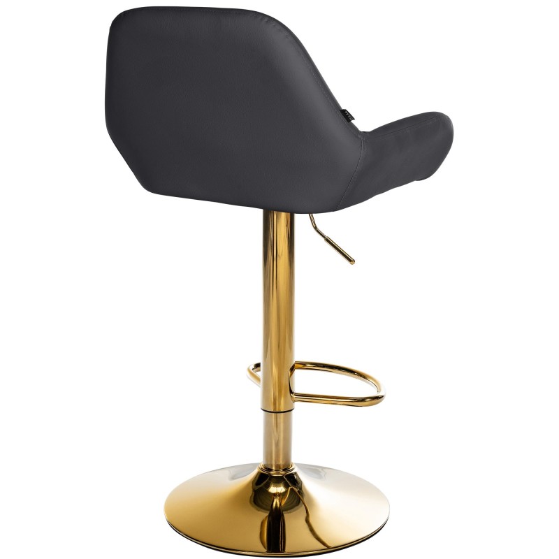 Taburete de bar Braga Gold de piel sintética negra
