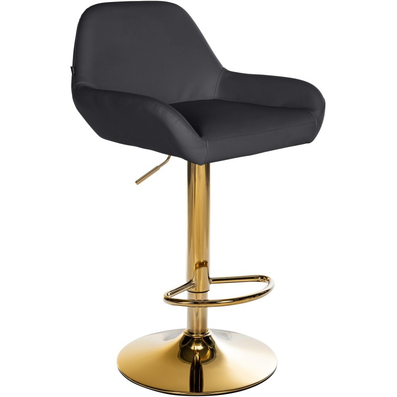 Taburete de bar Braga Gold de piel sintética negra