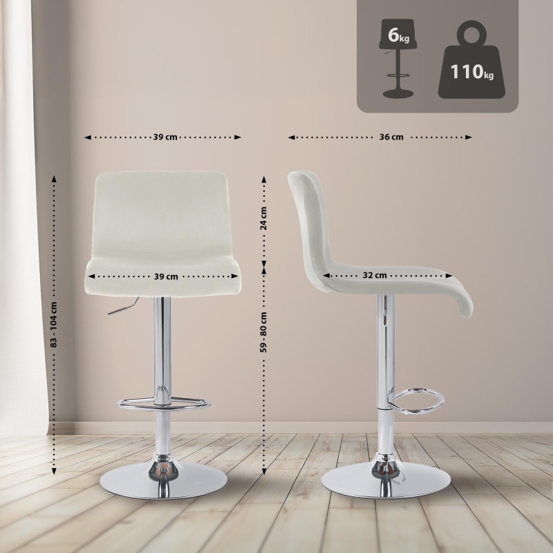 Taburete de bar Hoover Velvet C Cream