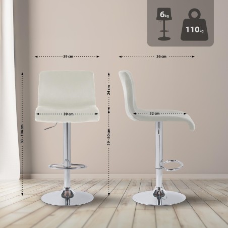 Taburete de bar Hoover Velvet C Cream