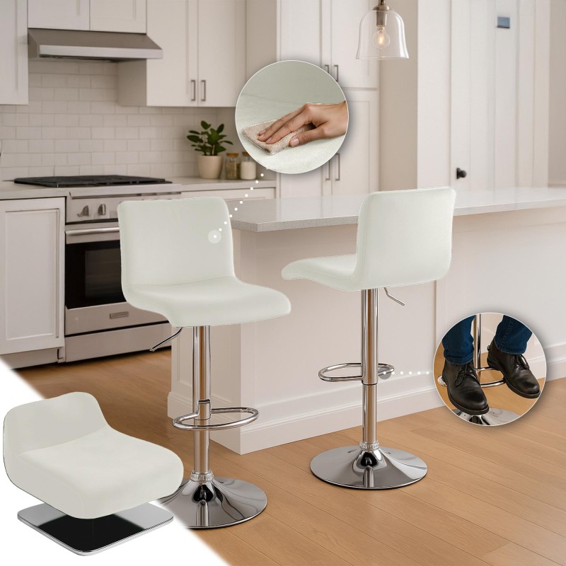 Taburete de bar Hoover Velvet C Cream