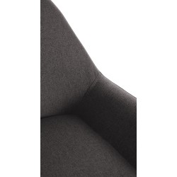 Taburete de bar Braga Gold en tela gris oscuro