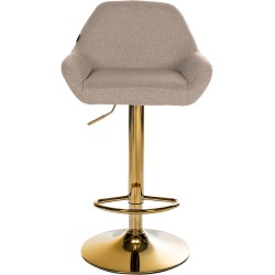 Taburete de bar Braga Gold en tela color topo