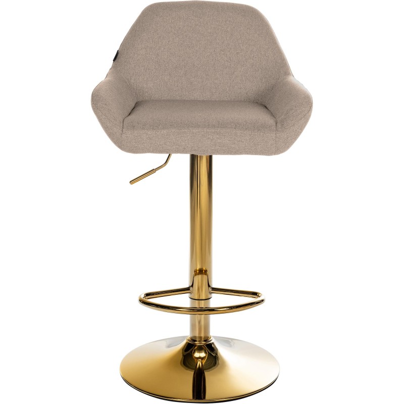 Taburete de bar Braga Gold en tela color topo