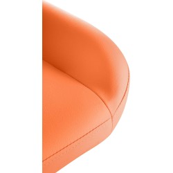Juego de 2 taburetes de bar Braga Gold en símil piel naranja