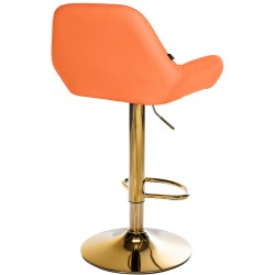 Juego de 2 taburetes de bar Braga Gold en símil piel naranja Juego de 2 taburetes de bar Braga Gold en símil piel naranja