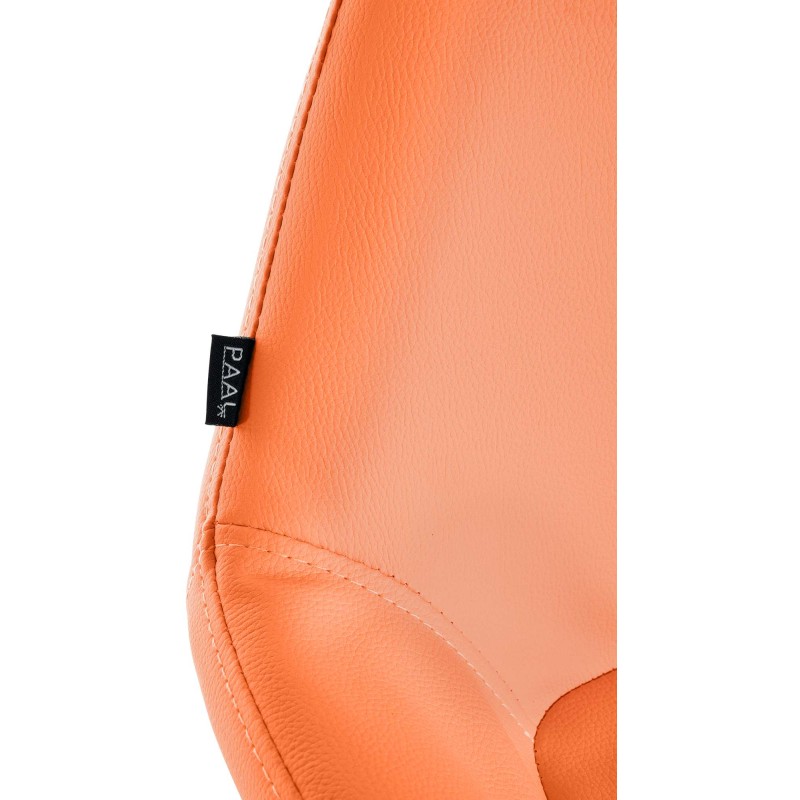 Juego de 2 taburetes de bar Braga Gold en símil piel naranja