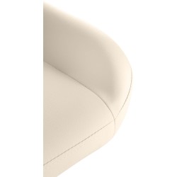 Juego de 2 taburetes de bar Braga Gold en símil piel color crema