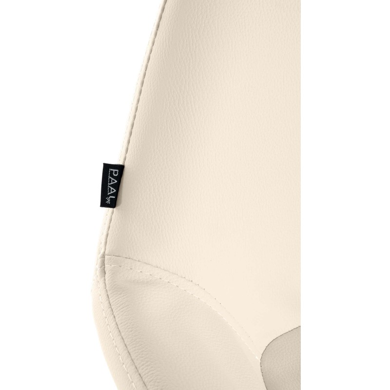 Juego de 2 taburetes de bar Braga Gold en símil piel color crema