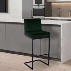 Taburete de bar Hopewell terciopelo B verde