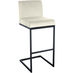 Taburete de bar Hopewell de terciopelo crema B