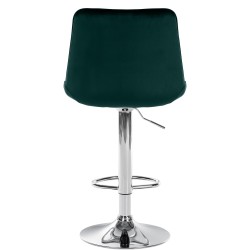Taburete de bar cromado de terciopelo verde Toni Taburete de bar cromado de terciopelo verde Toni