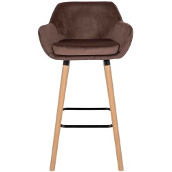 Juego de 2 taburetes de bar de café de terciopelo Grant