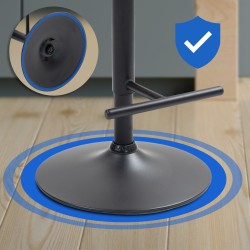 Juego de 2 taburetes de bar Damar en terciopelo negro y azul