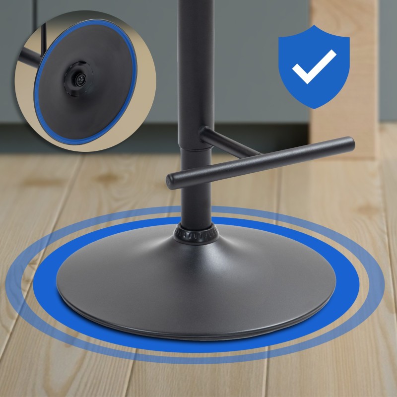 Juego de 2 taburetes de bar Damar en terciopelo negro y azul