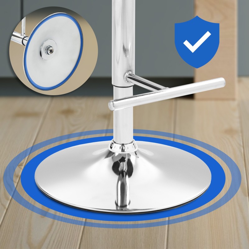 Juego de 2 taburetes de bar Damar en terciopelo azul cromado