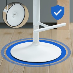 Juego de 2 taburetes de bar Damar en terciopelo blanco y verde