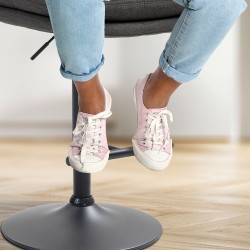 Conjunto de 2 taburetes de bar en tejido Damar negro y gris oscuro