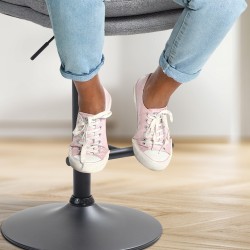 Conjunto de 2 taburetes de bar en tejido Damar negro y gris