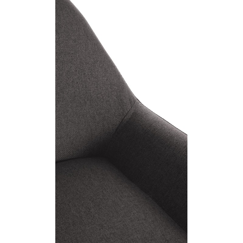 Juego de 2 taburetes de bar Braga Gold en tela gris oscuro