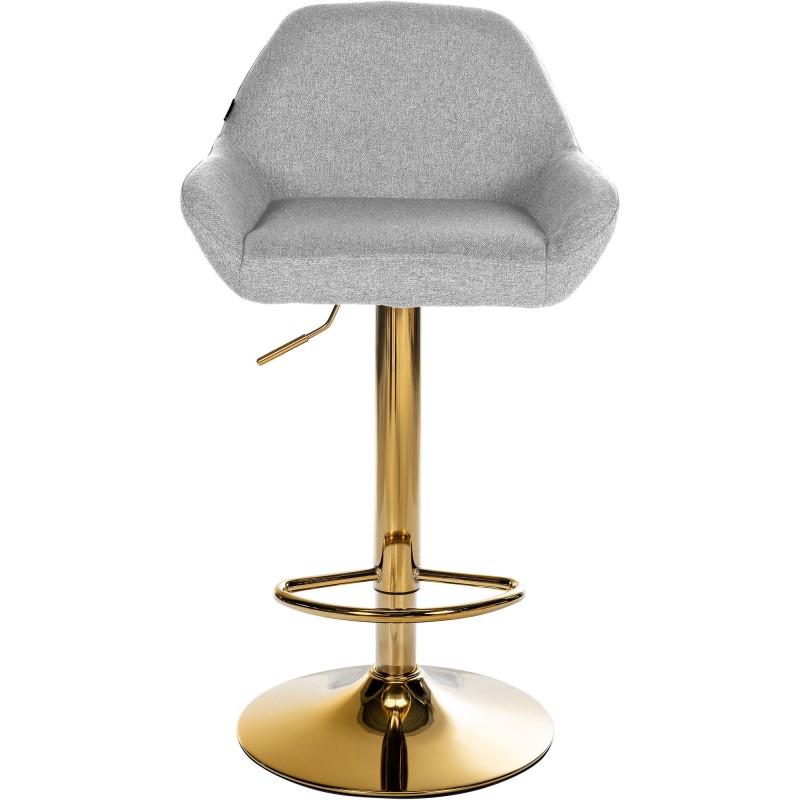 Juego de 2 taburetes de bar Braga Gold en tela gris