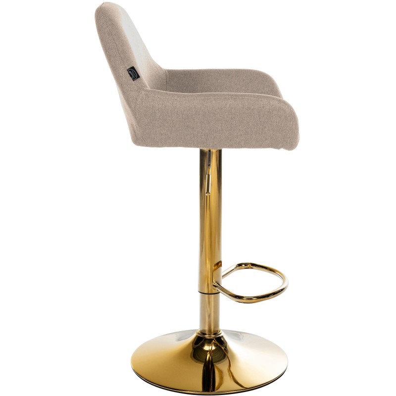 Juego de 2 taburetes de bar Braga Gold en tela color topo